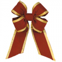 Holiday Red Gold Trim Velvet Bow