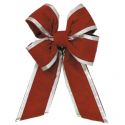 Holiday Red Silver Trim Velvet Bow