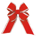 Red Silver Trim Velvet Bow