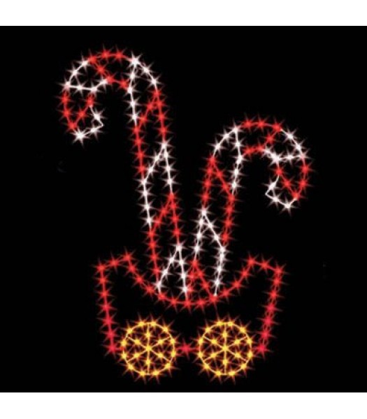 7' Silhouette Candy Cane Car