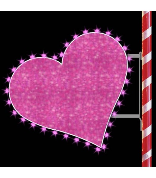 3' Glitter Mesh Heart