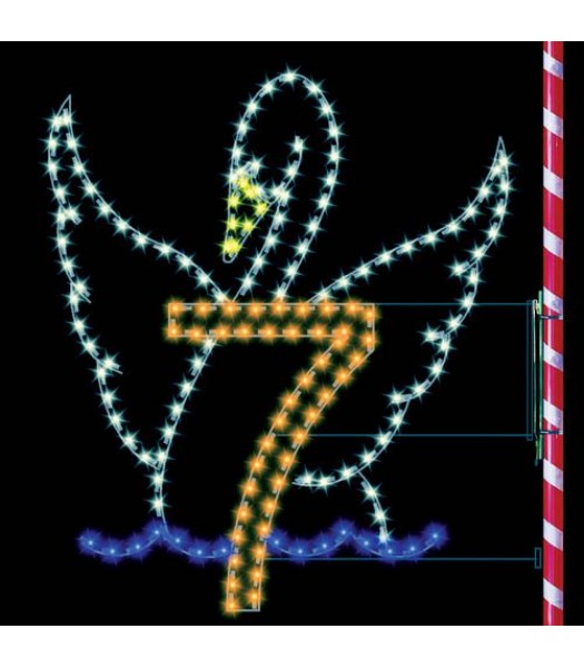 7' Seven Swans Swimming