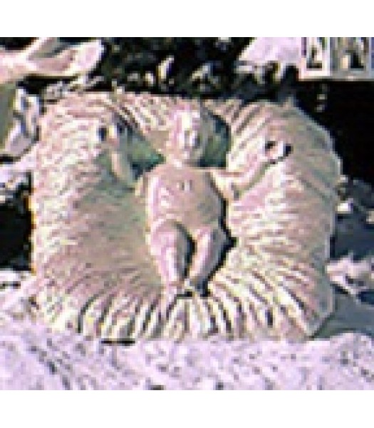 Life Size - Infant Jesus in Crib - Iridescent Pearl Finish