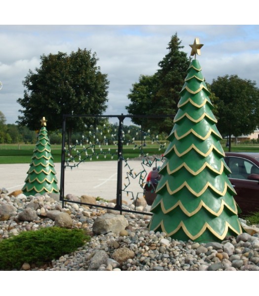 Green Fiberglass Tree - Set of 3
