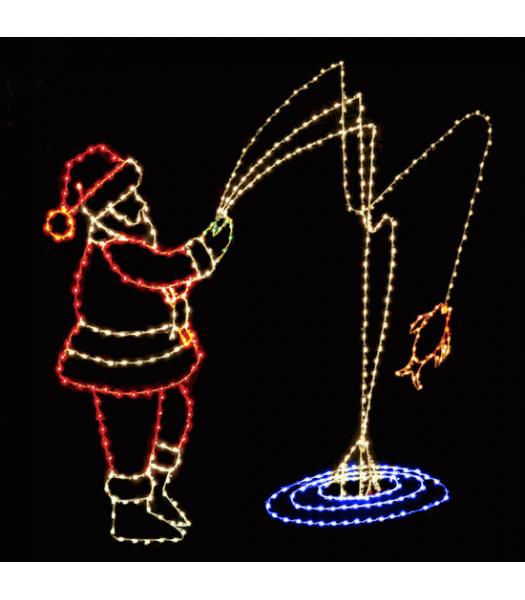 12' x 12' Animated Fishing Santa Claus