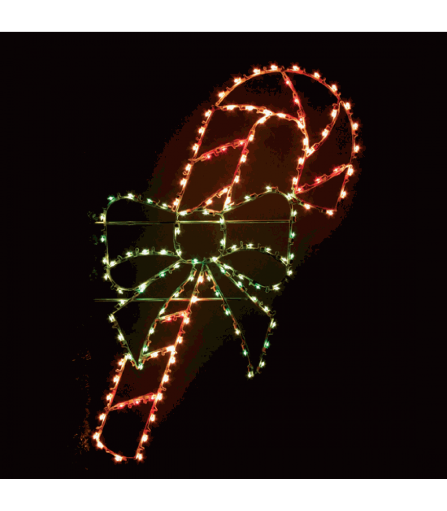 Candy Cane with Bow Pole Display All American Christmas Co