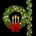 Deluxe Triple Candle Wreath 