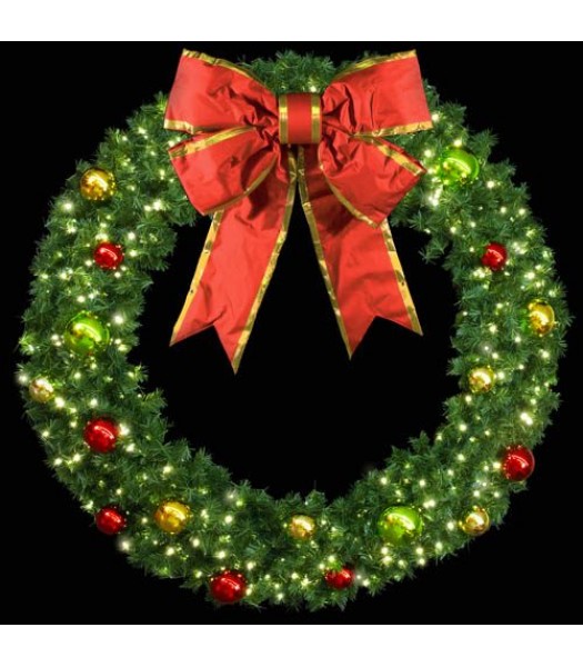 Mountain Pine Wreath with LED C7 Bulbs