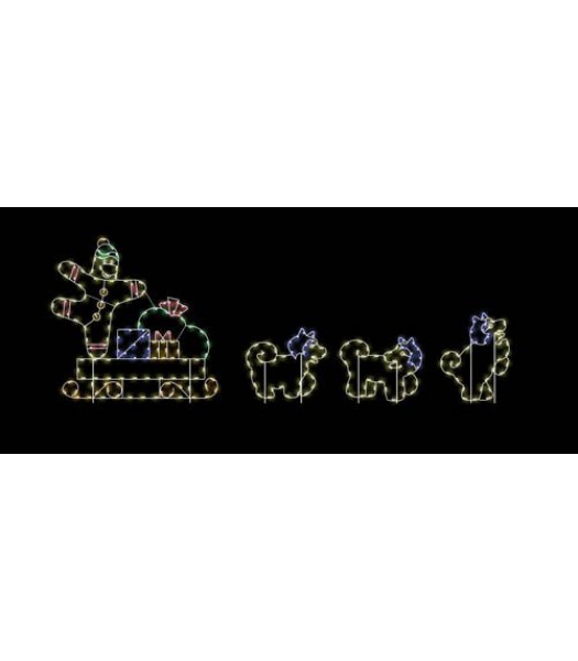 20' Gingerbread Man Sled with Huskies