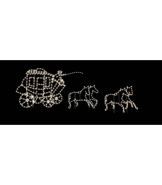 25' x 8' Western Stage Coach with Horses