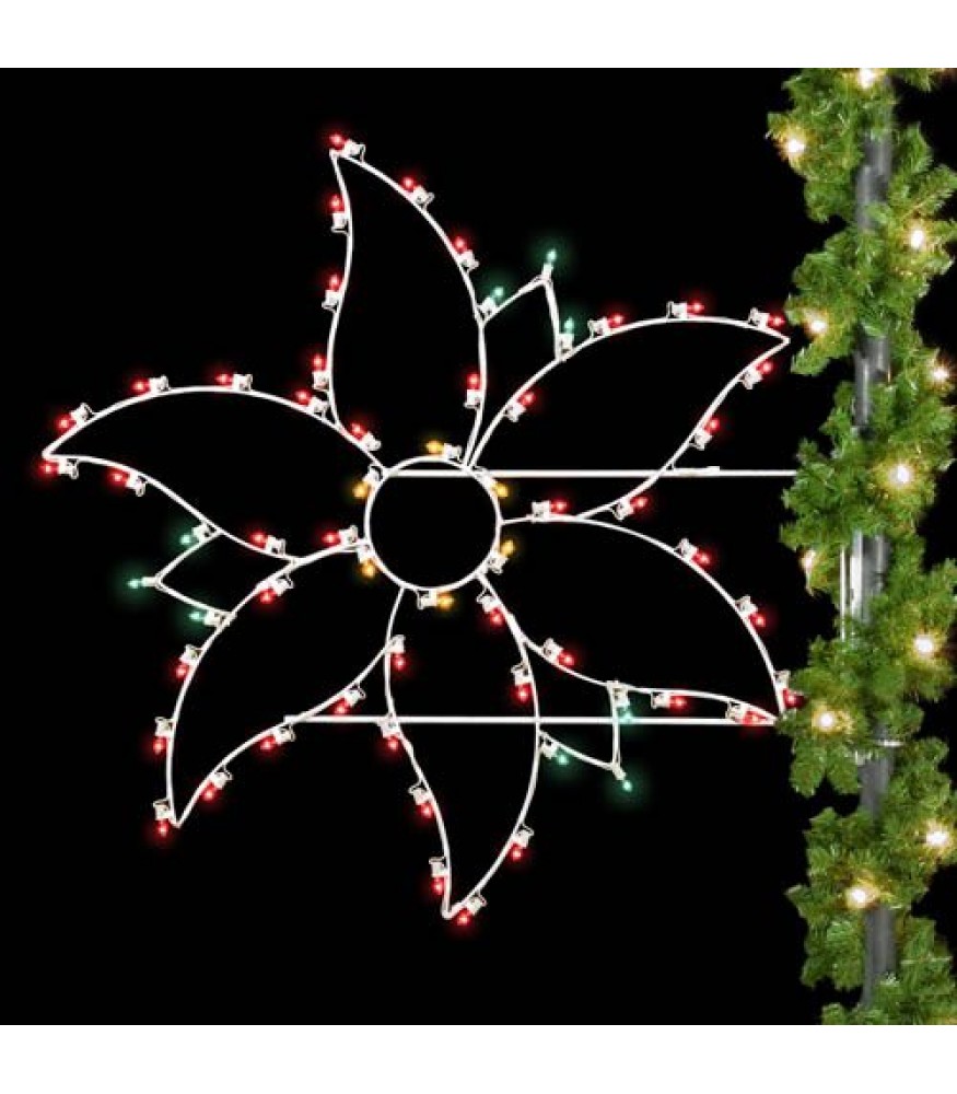 Holiday Poinsettia Pole Mount All American Christmas Co